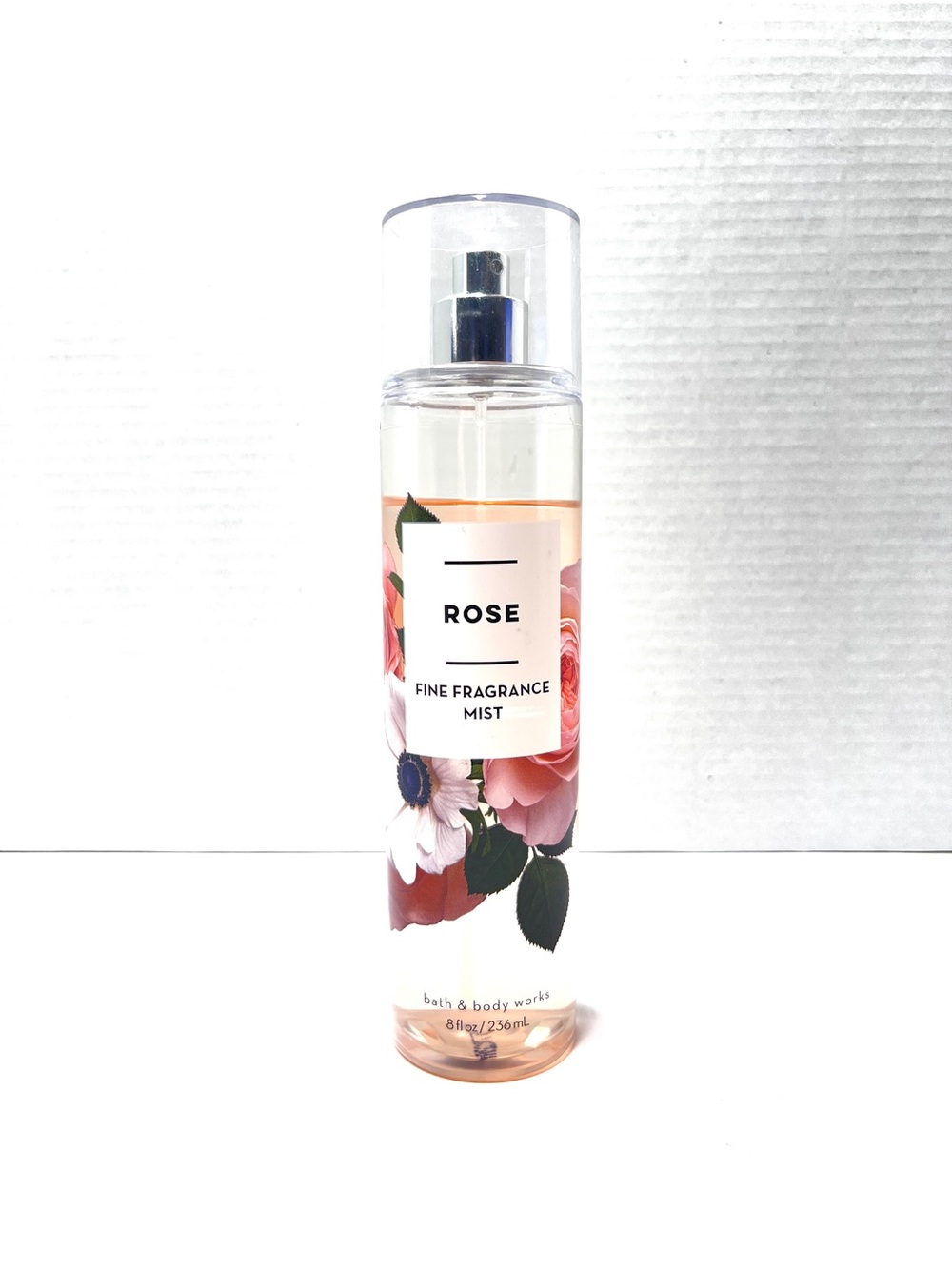 Bath & Body Works Rose Fine Fragrance Mist - Light Pink & White Floral Bottle
